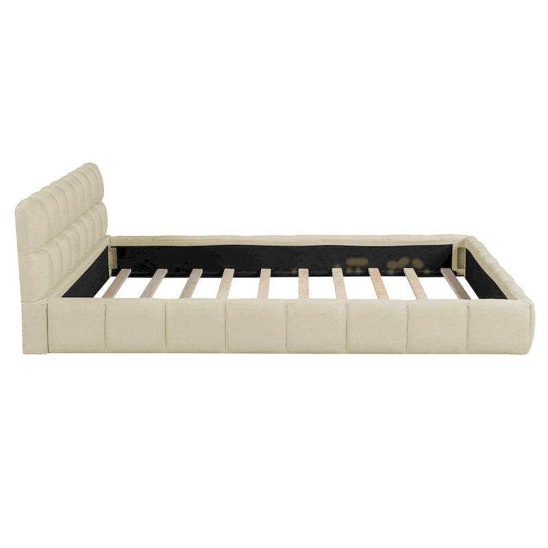 Cadre de lit plateforme Queen Size avec tissu épais