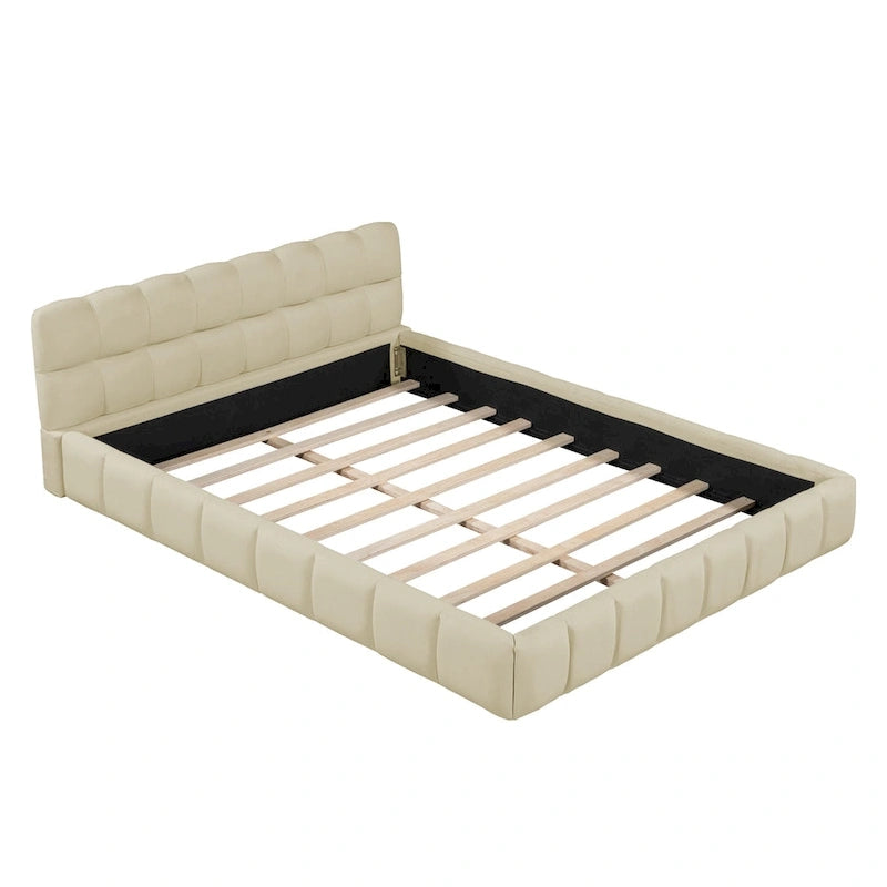 Cadre de lit plateforme Queen Size avec tissu épais