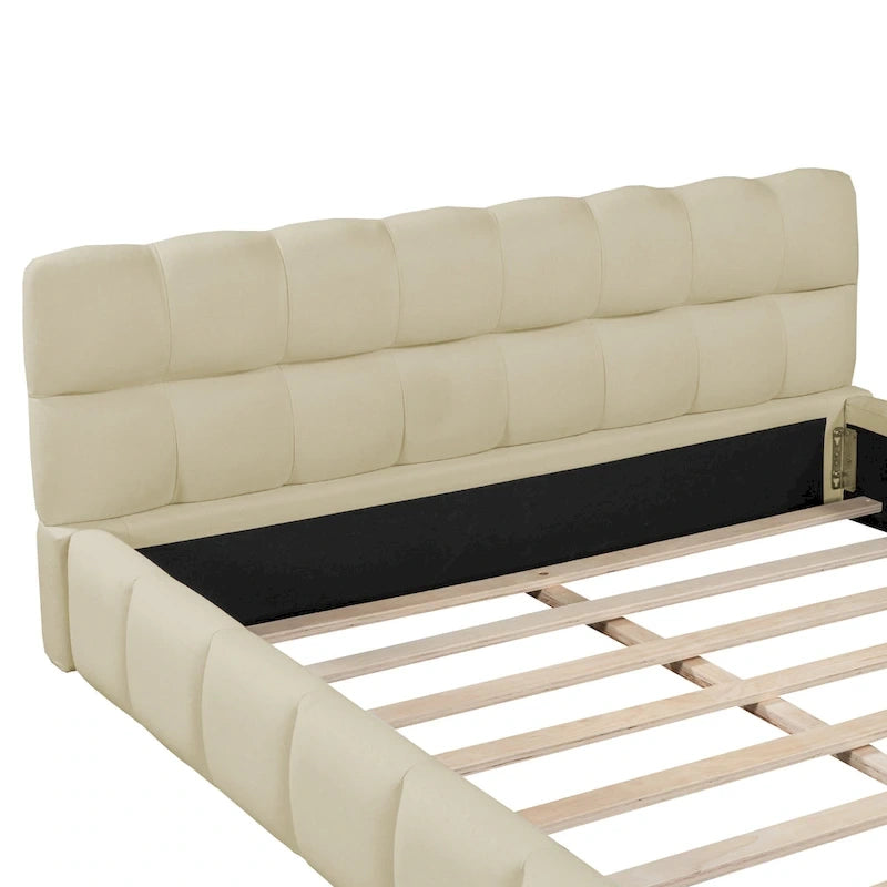 Cadre de lit plateforme Queen Size avec tissu épais