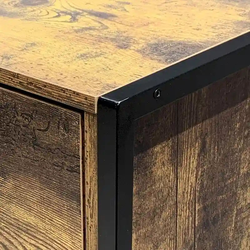 Commode rustique marron à 6 tiroirs ou lot de 2 tables de chevet