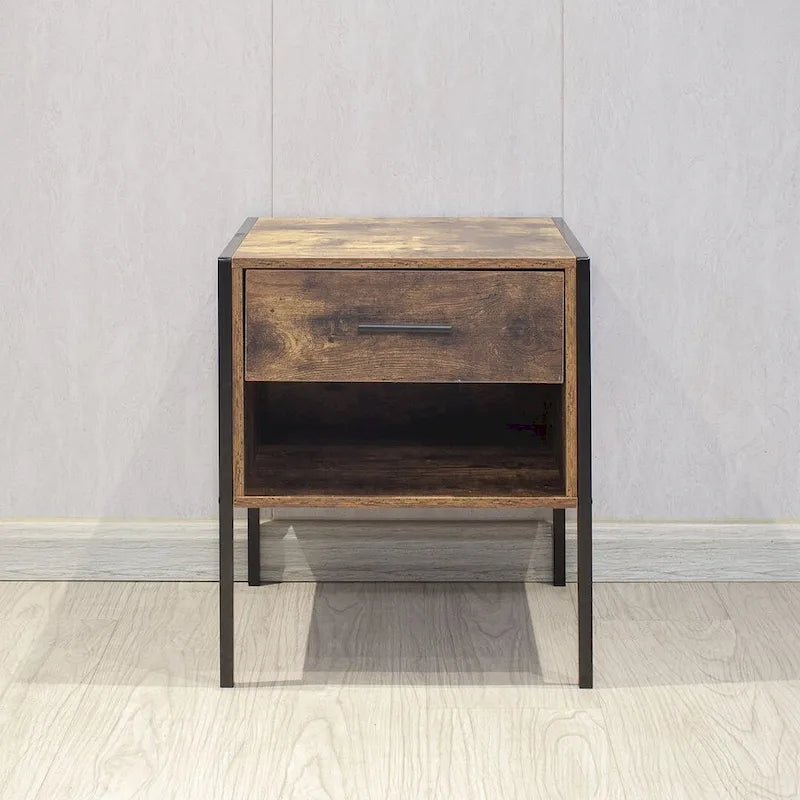 Commode rustique marron à 6 tiroirs ou lot de 2 tables de chevet