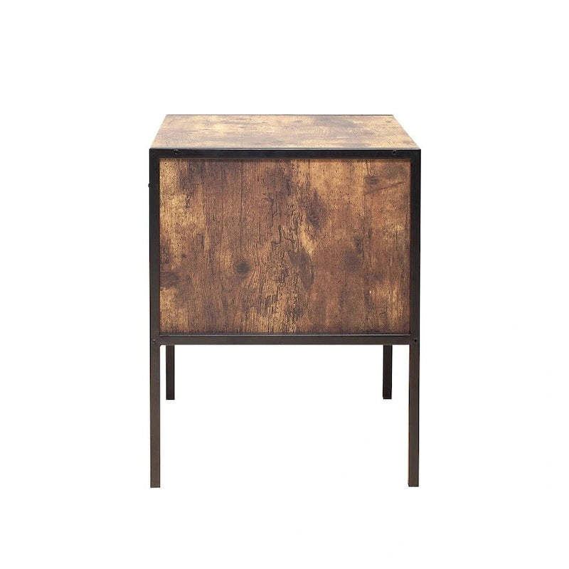 Commode rustique marron à 6 tiroirs ou lot de 2 tables de chevet