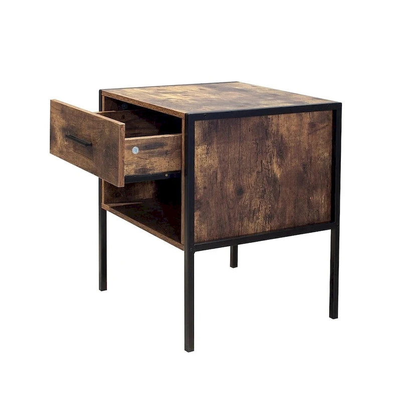 Commode rustique marron à 6 tiroirs ou lot de 2 tables de chevet