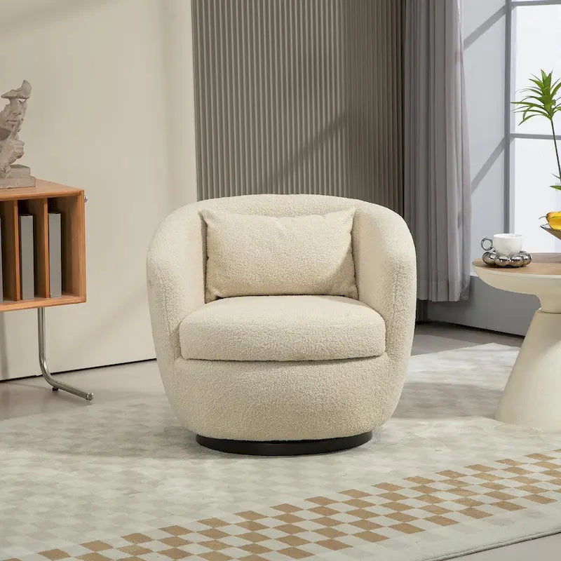 Fauteuil pivotant cylindrique moderne avec rangement