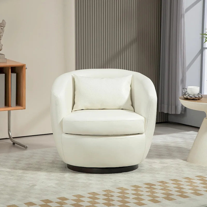Fauteuil pivotant cylindrique moderne avec rangement