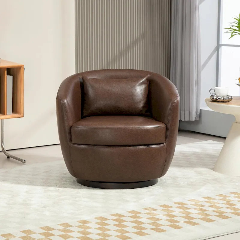 Fauteuil pivotant cylindrique moderne avec rangement