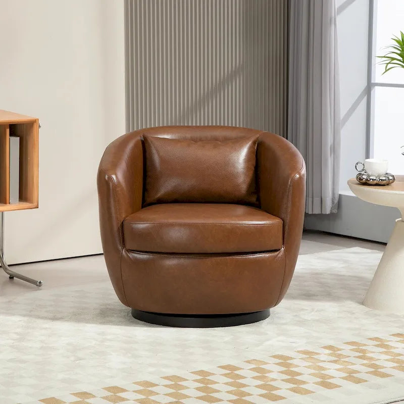 Fauteuil pivotant cylindrique moderne avec rangement