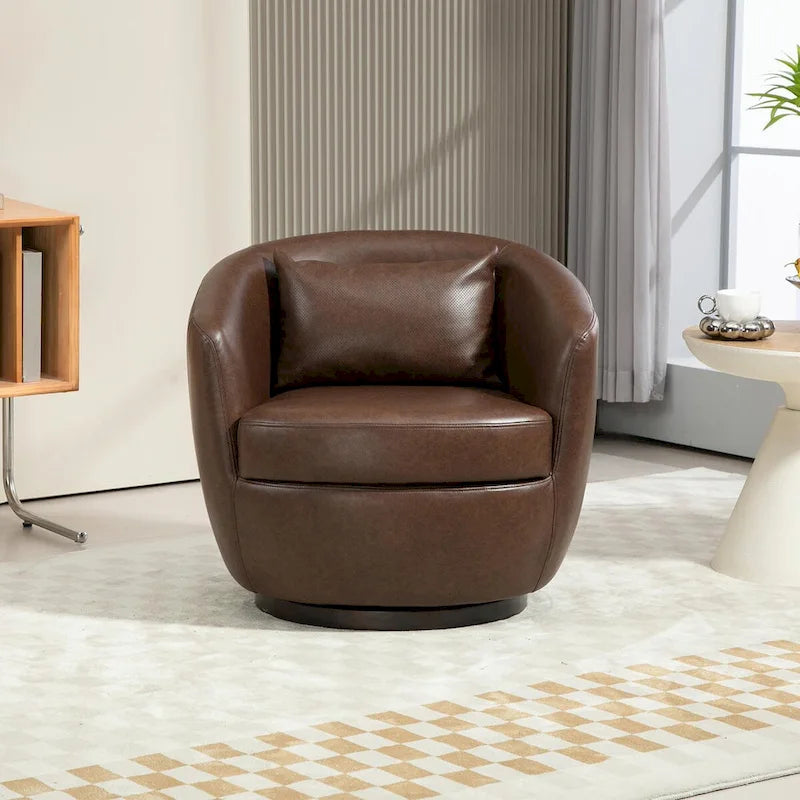 Fauteuil pivotant cylindrique moderne avec rangement