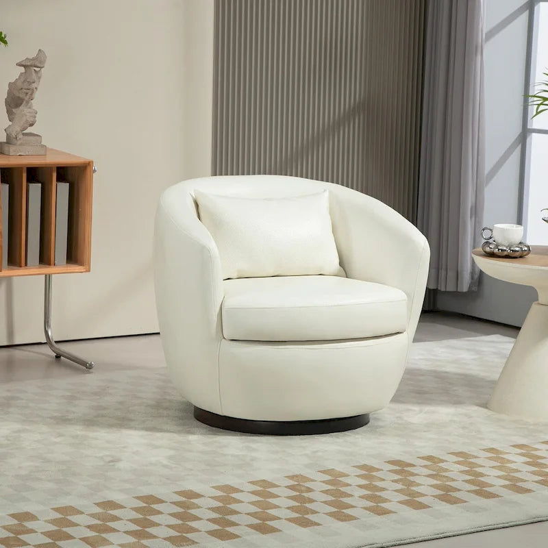 Fauteuil pivotant cylindrique moderne avec rangement