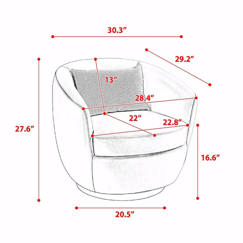 Fauteuil pivotant cylindrique moderne avec rangement