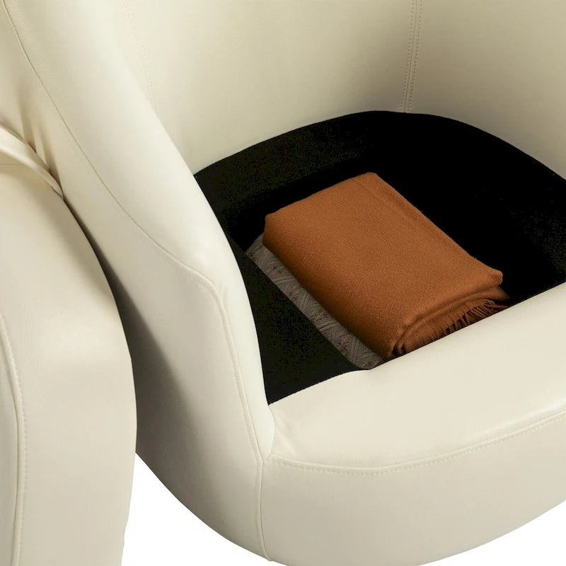 Fauteuil pivotant cylindrique moderne avec rangement
