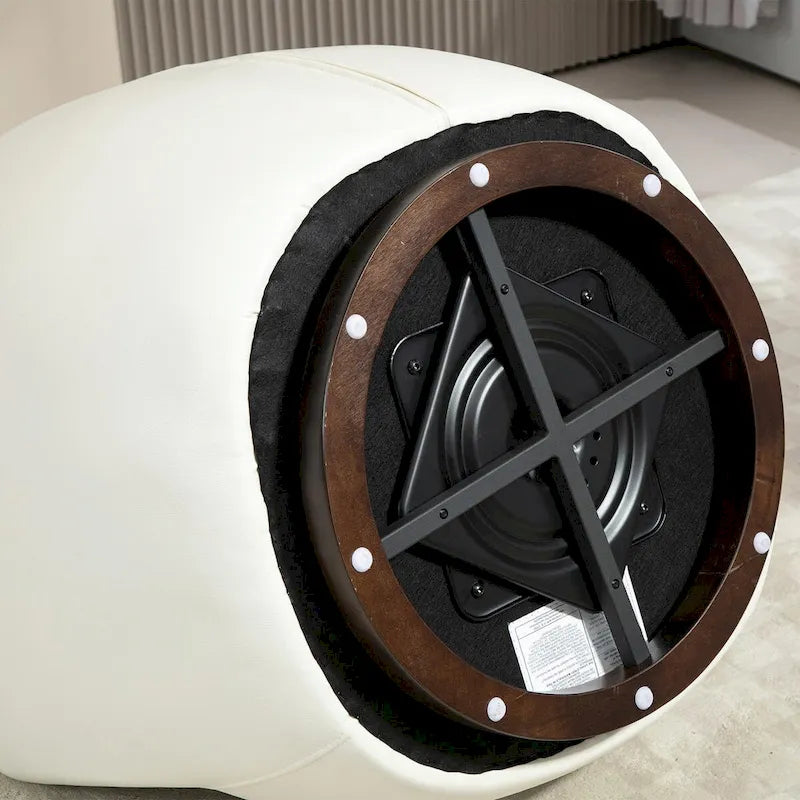 Fauteuil pivotant cylindrique moderne avec rangement