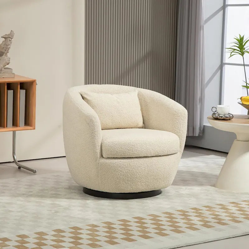 Fauteuil pivotant cylindrique moderne avec rangement