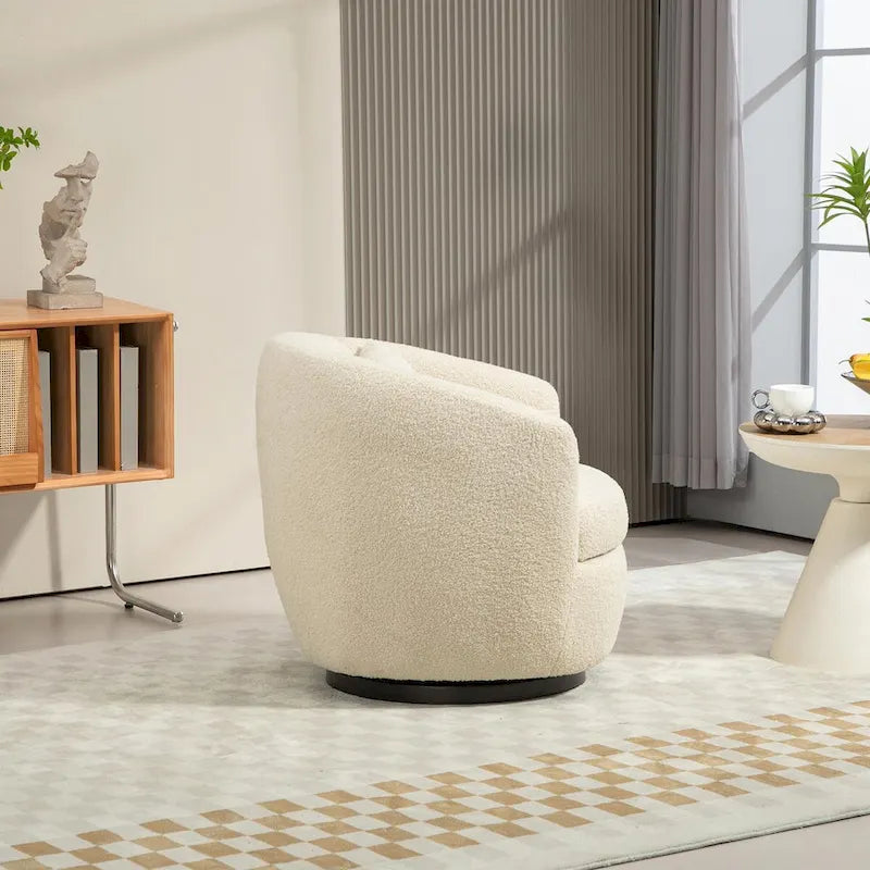 Fauteuil pivotant cylindrique moderne avec rangement