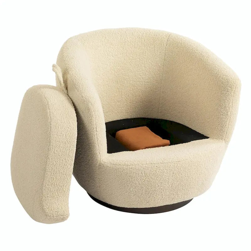 Fauteuil pivotant cylindrique moderne avec rangement