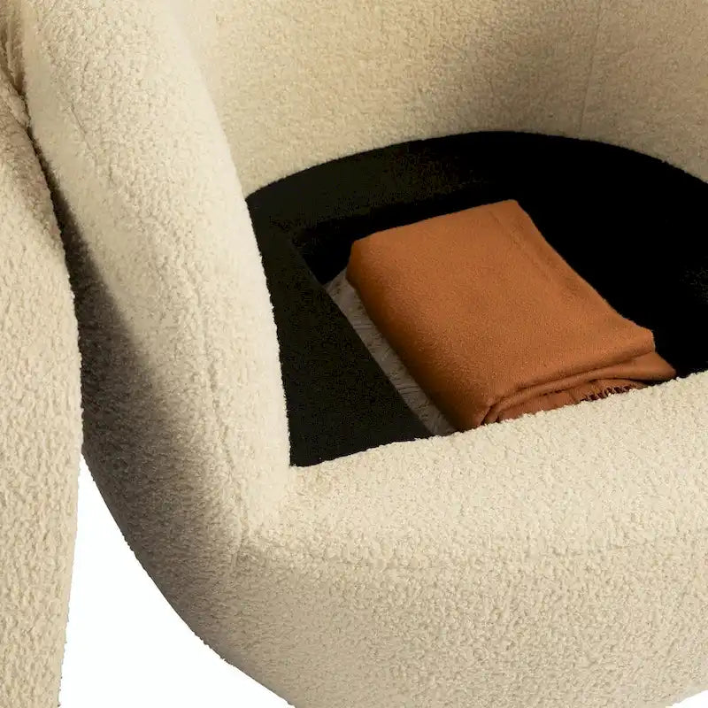 Fauteuil pivotant cylindrique moderne avec rangement