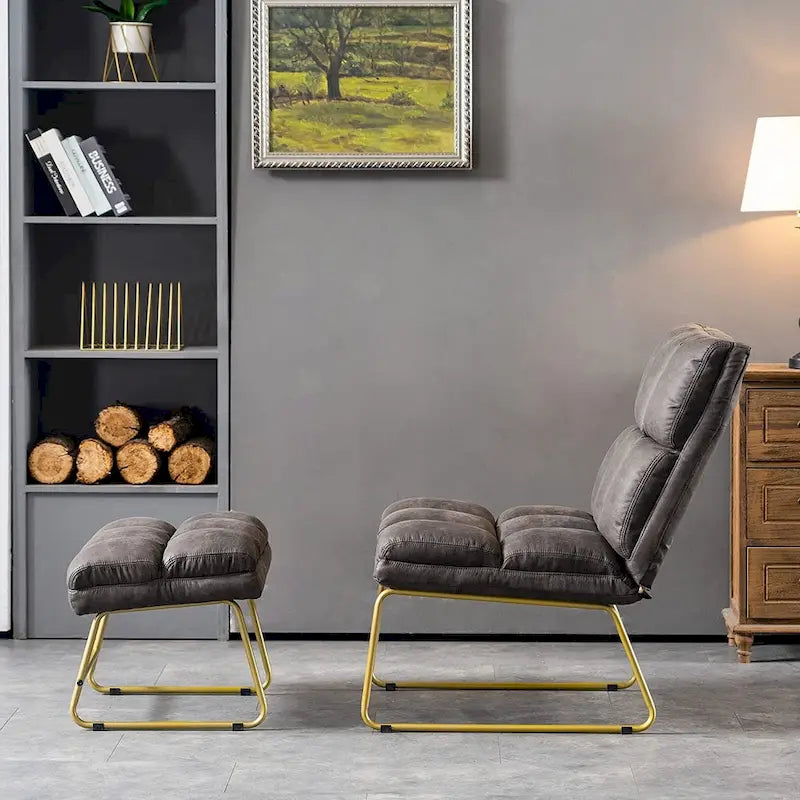 Fauteuil d'appoint avec pouf, canapé-lit, 4013