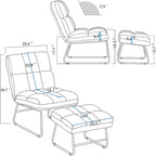 Fauteuil d'appoint avec pouf, canapé-lit, 4013