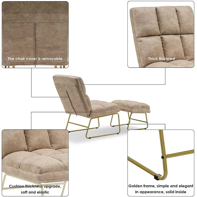 Fauteuil d'appoint avec pouf, canapé-lit, 4013