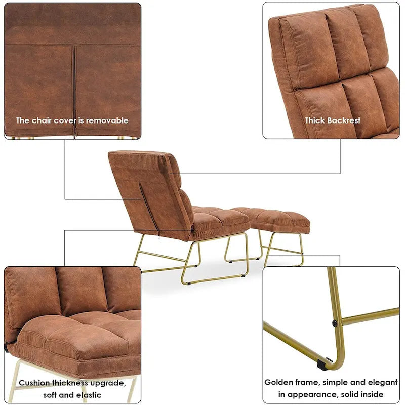 Fauteuil d'appoint avec pouf, canapé-lit, 4013
