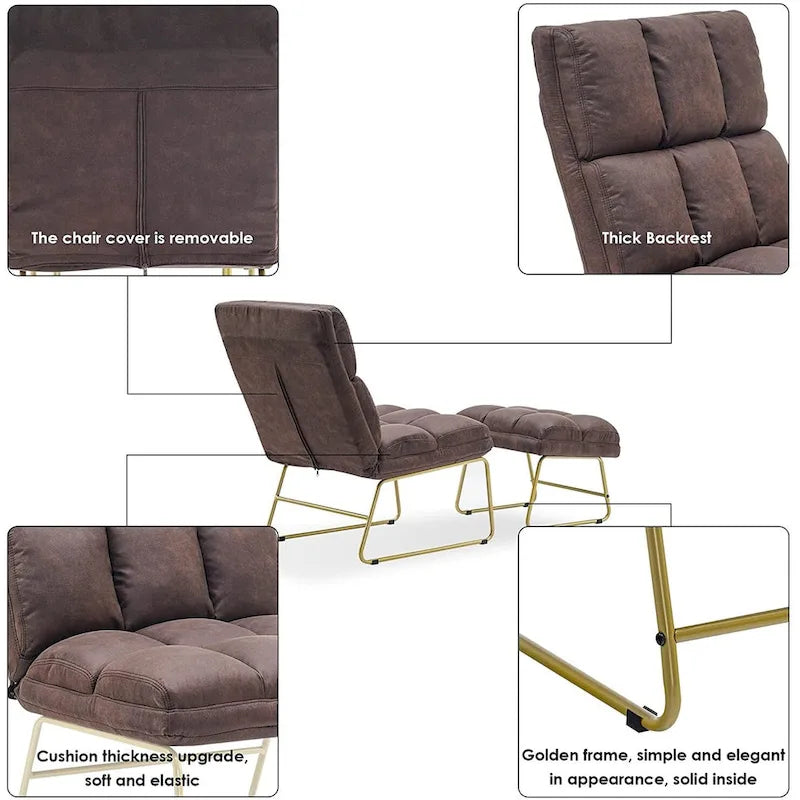 Fauteuil d'appoint avec pouf, canapé-lit, 4013