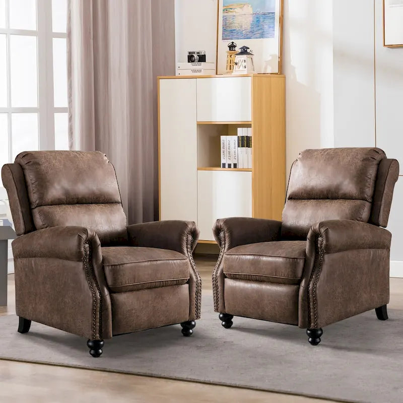 Fauteuil inclinable Pushback avec rivets décoratifs - Lot de 2