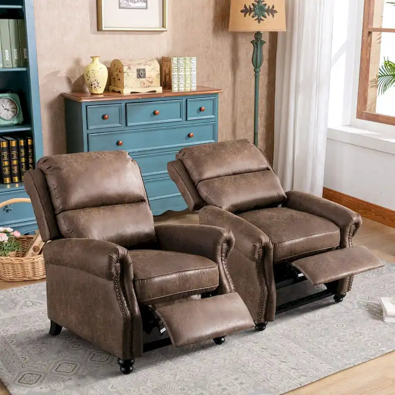 Fauteuil inclinable Pushback avec rivets décoratifs - Lot de 2