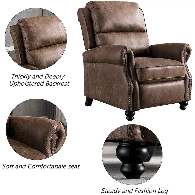 Fauteuil inclinable Pushback avec rivets décoratifs - Lot de 2