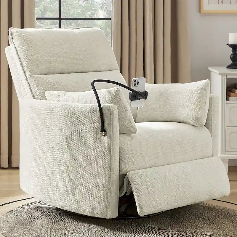 Fauteuil inclinable berçant pivotant 38 avec ports USB pour chambre de bébé