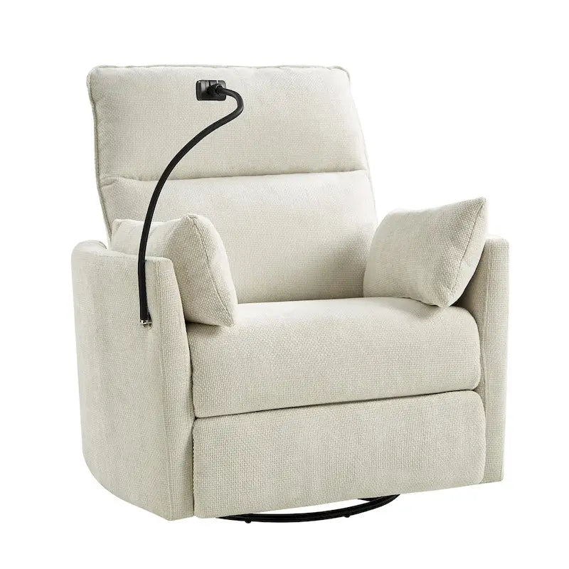 Fauteuil inclinable berçant pivotant 38 avec ports USB pour chambre de bébé