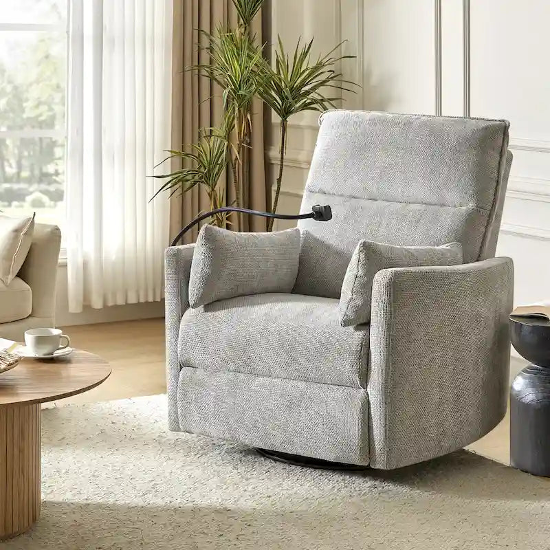 Fauteuil inclinable berçant pivotant 38 avec ports USB pour chambre de bébé