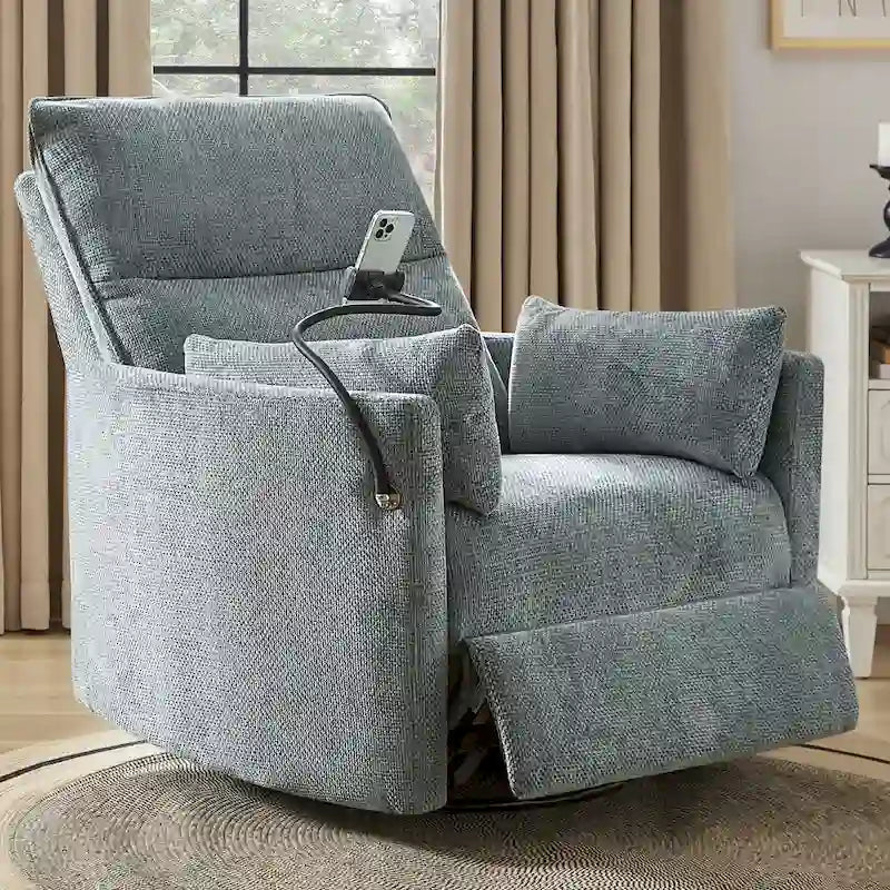 Fauteuil inclinable berçant pivotant 38 avec ports USB pour chambre de bébé