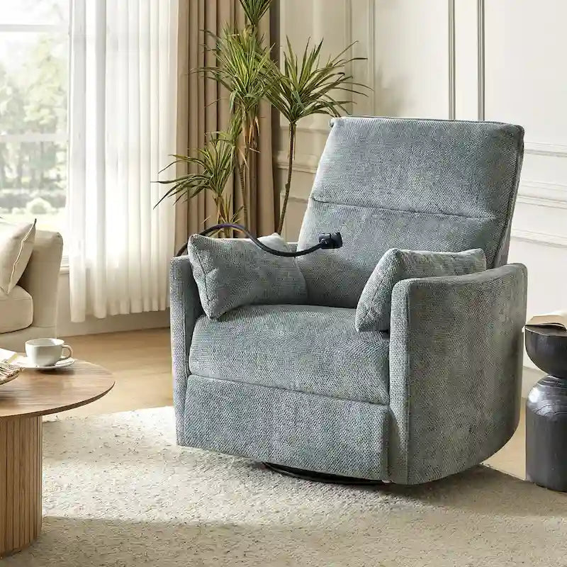 Fauteuil inclinable berçant pivotant 38 avec ports USB pour chambre de bébé
