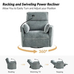 Fauteuil inclinable berçant pivotant 38 avec ports USB pour chambre de bébé