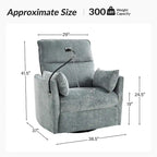Fauteuil inclinable berçant pivotant 38 avec ports USB pour chambre de bébé