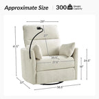 Fauteuil inclinable berçant pivotant 38 avec ports USB pour chambre de bébé