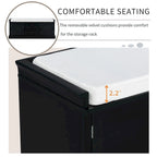 Banc de rangement à chaussures avec coussin amovible pour le salon