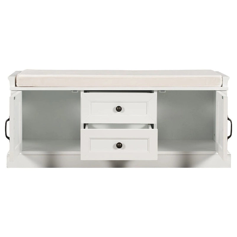 Banc de rangement à chaussures avec coussin amovible pour le salon