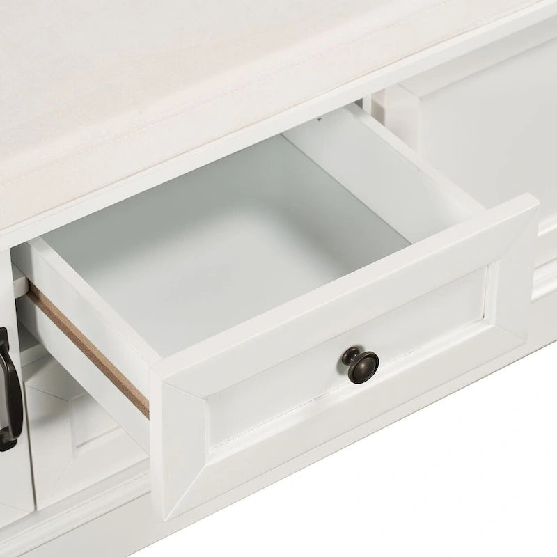 Banc de rangement à chaussures avec coussin amovible pour le salon