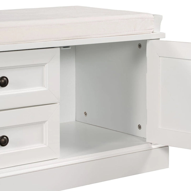 Banc de rangement à chaussures avec coussin amovible pour le salon