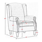 Fauteuil capitonné à oreilles avec clous de tapissier
