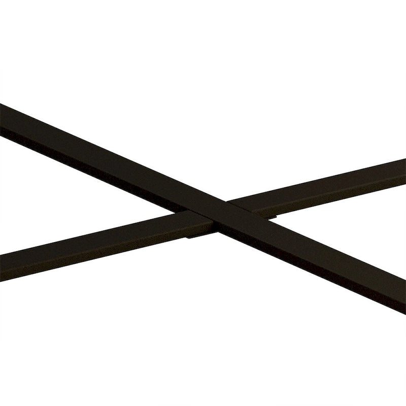Table basse ronde en bois avec piètement en croix