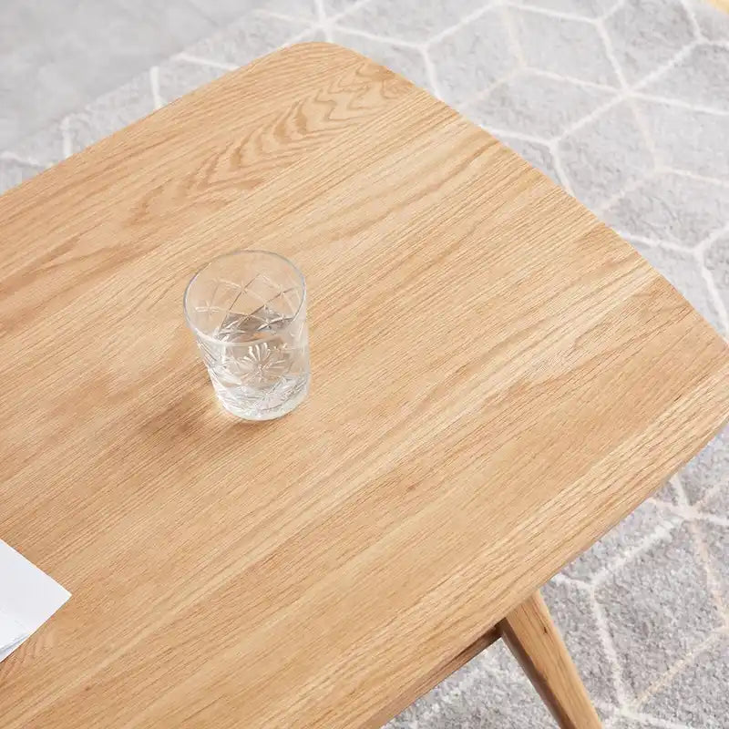 Table basse en bois massif avec étagère de rangement