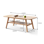 Table basse en bois massif avec étagère de rangement