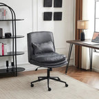 Chaise de bureau ergonomique sans accoudoirs en polyester avec roulettes