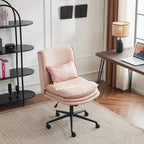 Chaise de bureau ergonomique sans accoudoirs en polyester avec roulettes
