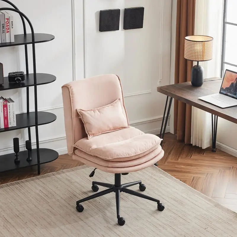 Chaise de bureau ergonomique sans accoudoirs en polyester avec roulettes