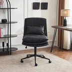 Chaise de bureau ergonomique sans accoudoirs en polyester avec roulettes