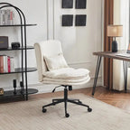 Chaise de bureau ergonomique sans accoudoirs en polyester avec roulettes