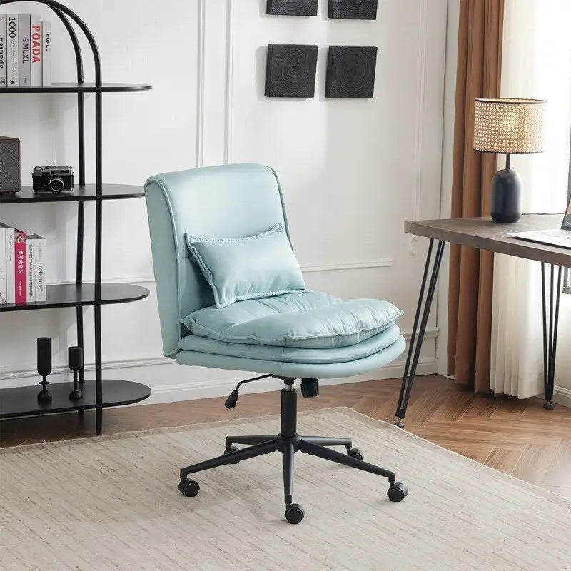 Chaise de bureau ergonomique sans accoudoirs en polyester avec roulettes